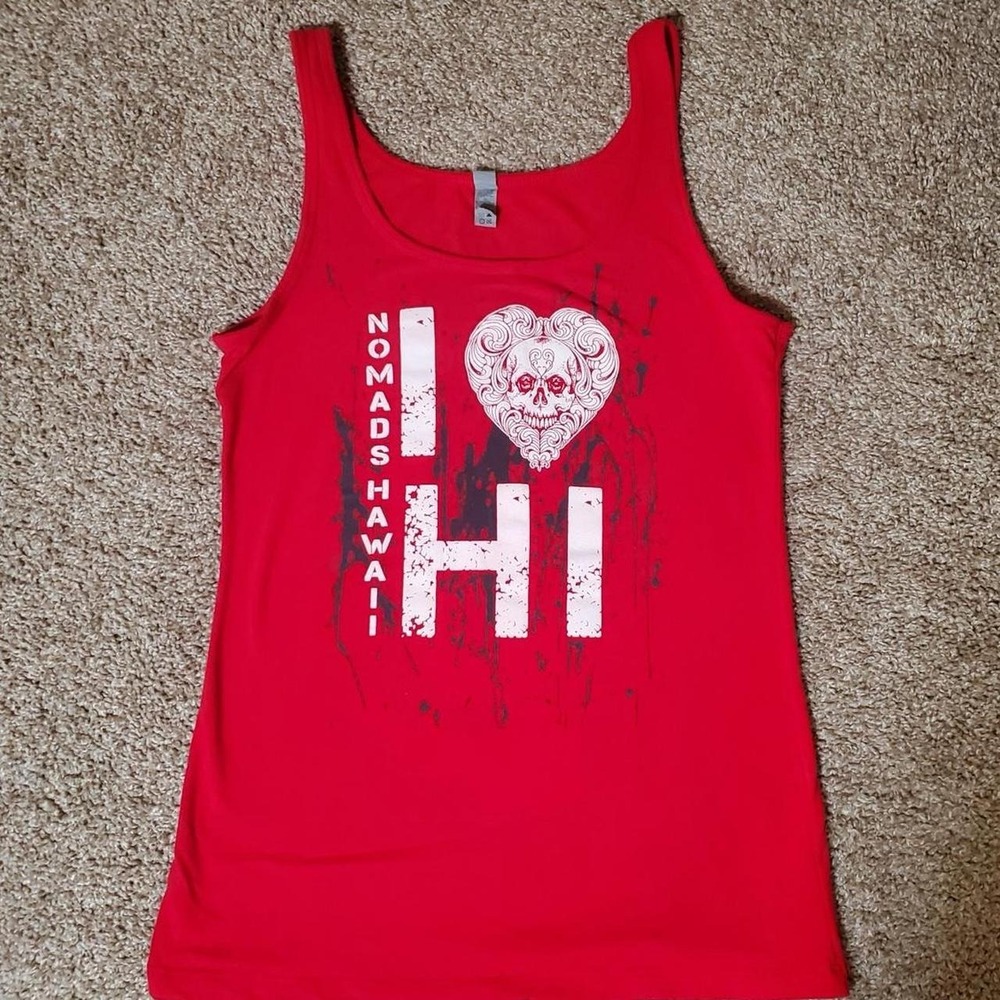 Nomads Hawaii red biker motorcycle womans Tank Top xl